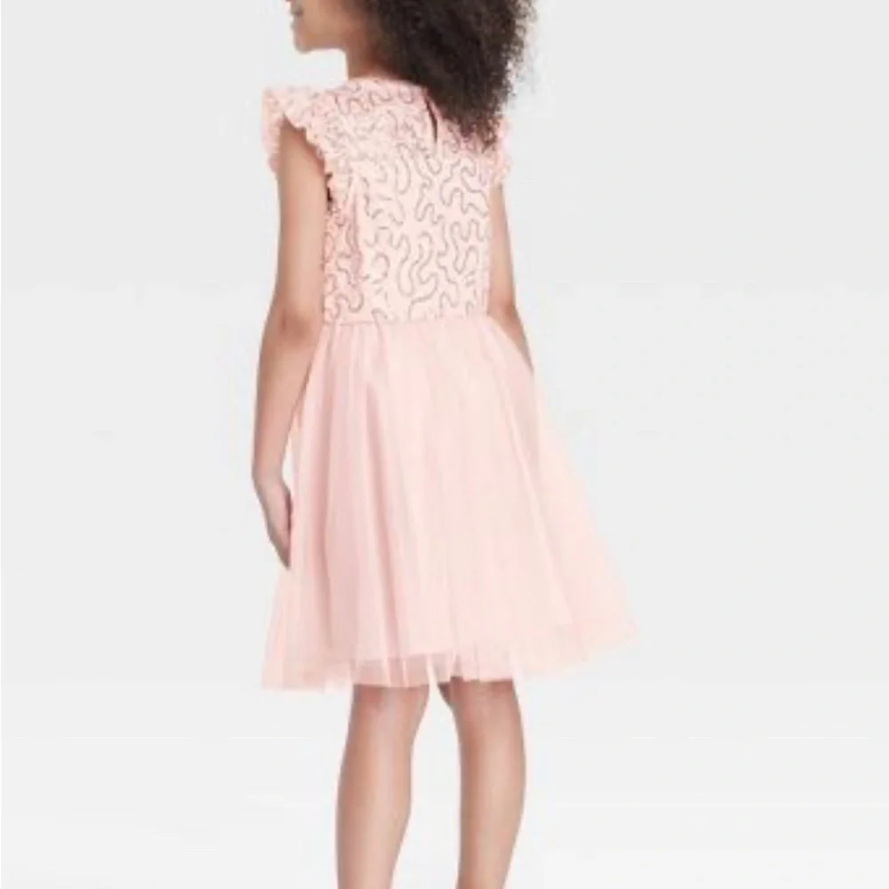 Girls' Flutter Sleeve Dress - Cat & Jack  Blush Pink